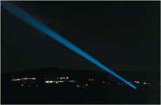 Click here for larger photos of searchlights in use.