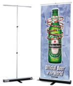 Custom Retractable Banner Stand Kits Complete kit includes retractable banner stand, custom printed banner and case.